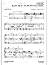 Rhapsodie Hébraïque - Alexandre Tansman - Partition - Piano